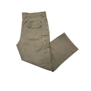 Duluth Trading 53704 Flex Fire Hose 38 x 30 Beige Canvas STRETCH Cargo Pants